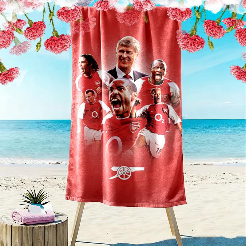 Football Club Beach Towel, Multi-purpose Beach Towel Perfect for Camping and Beach Vacations