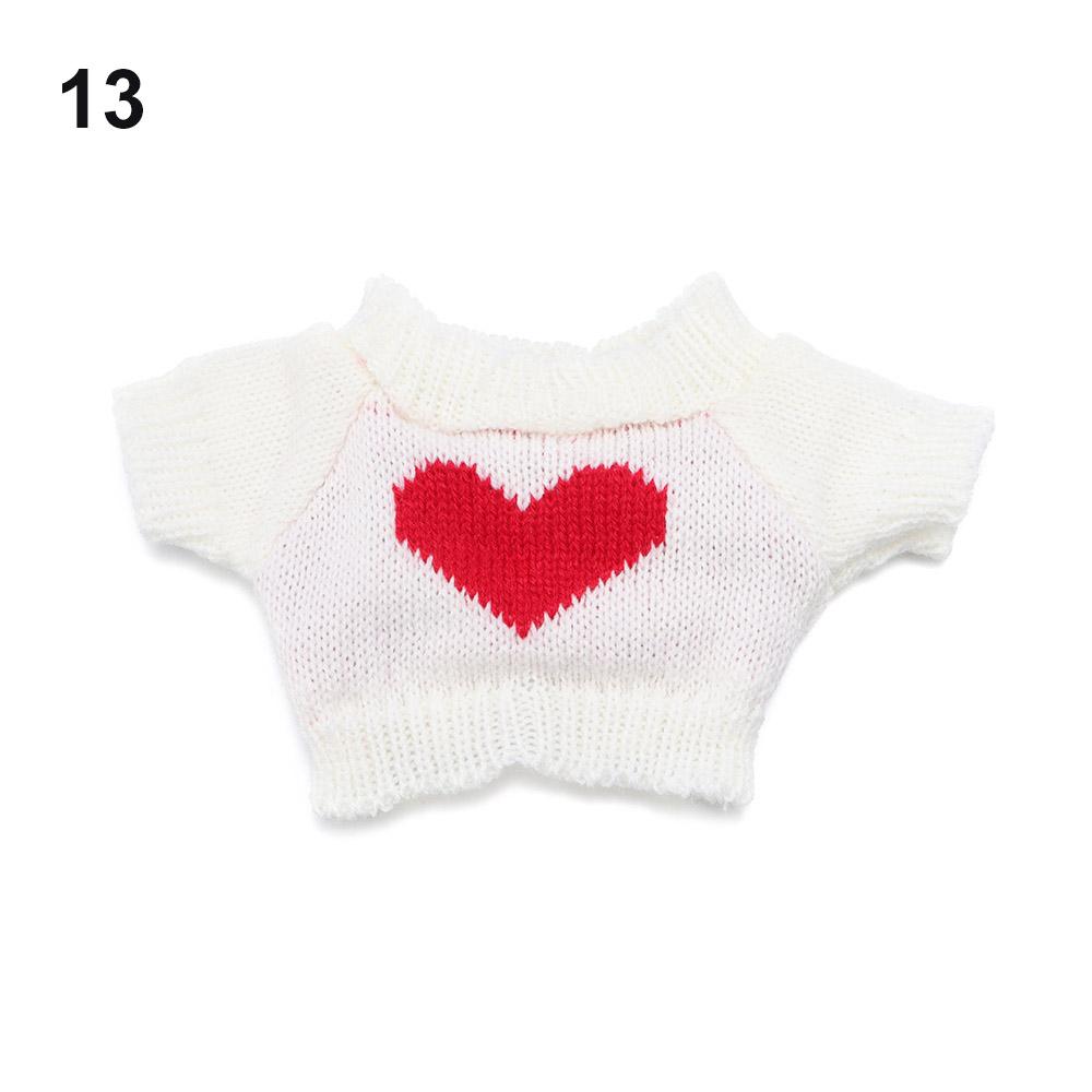 Plush Toy Clothes 30CM Doll Tops Knitted Sweater Hoodie Overalls For Bear Kawaii Mini Yellow Duck Clothes Accessories Kids Toys