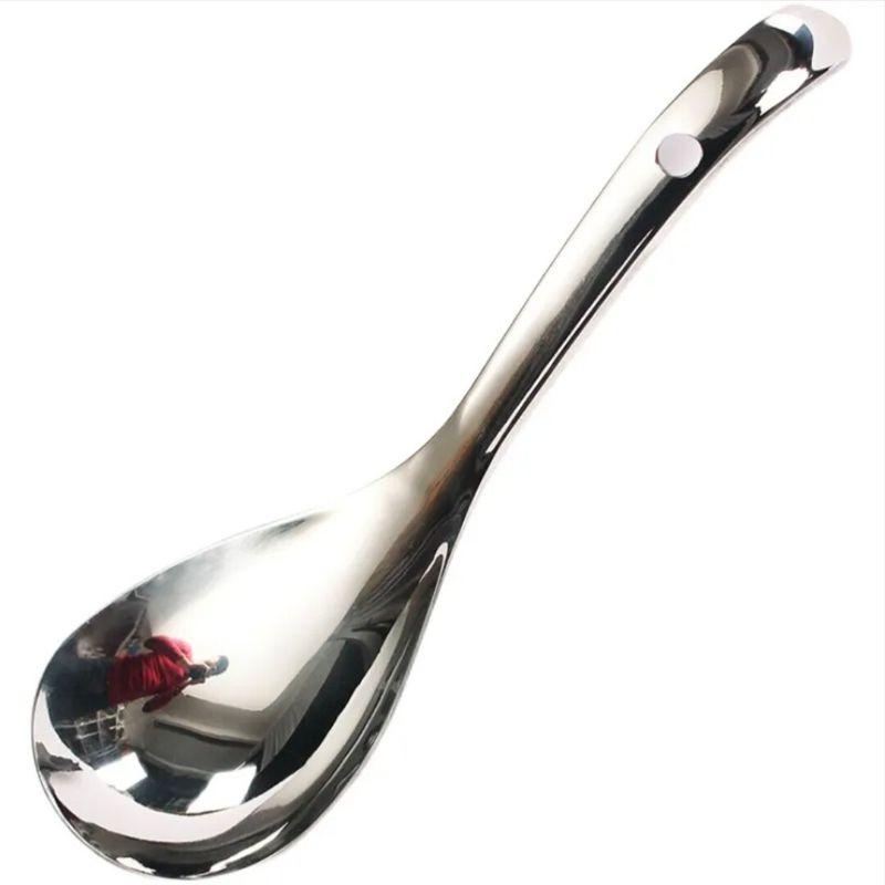Chinese-Style Small Soup Spoon, Hotel Small Soup Spoon, Thickened Stainless Steel Spoon, Long-Handled Dining Spoon, Household Adult Eating Spoon