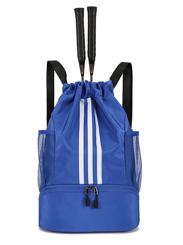 Multi-Sport Backpack: Badminton Racket, Basketball, Sneakers, Football, Swimming Gear, Drawstring, Large Capacity