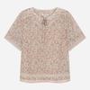 Women Flower Border Chiffon Blouse T264mbl239w