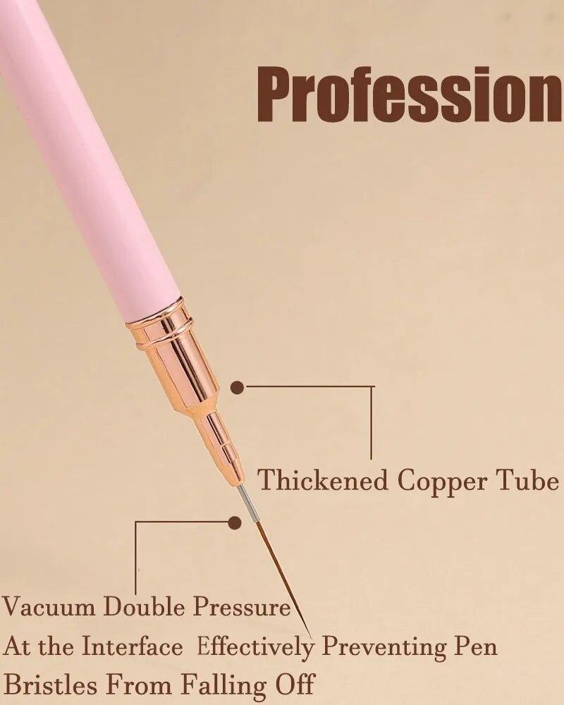 7/9/11/15/25MM Sada štětců na tužku na nehty Rukojeť štětec na kreslení štětců na kreslení čar Proužky Malování květinovým perem Manikúra na nehty