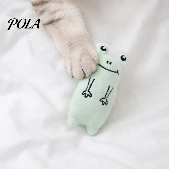 Cute Animal Cat Toy Stuffed Catnip Toy, Soft Plush Chew Bear Duck Frog Enrichment for Indoor Cats Kittens Teething