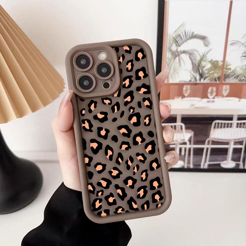 Leopard Print Pattern Phone Case For iPhone Apple 17 AIR 16 16E 11 12 13 14 15 XR Plus Pro Max DIY Case TPU Shockproof Cover IPHONE16PROMAX