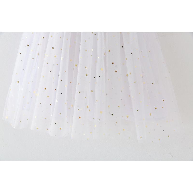 New Christmas Dress Stars Moon Strapless Dress Princess Mesh Shaggy Dress Children's Halter Dress Holiday Dress