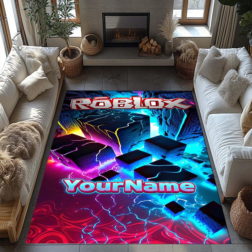 Roblox 464 Customize Text Carpet Perfect for Balcony Dining Room Entryway Kitchen Anti-slip Rug Decorate Offices Spiritual Gift