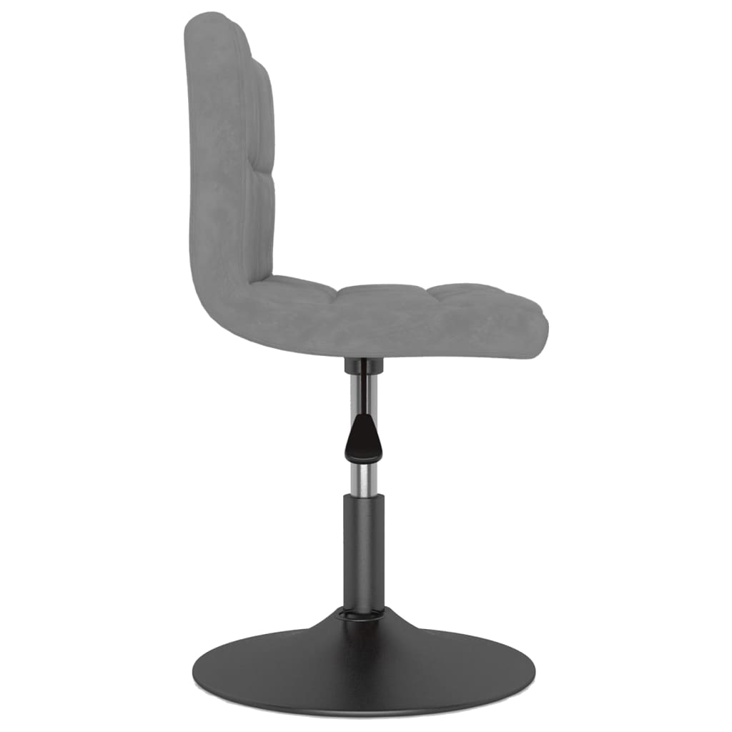 Dining Chair Swivel Light Grey Velvet