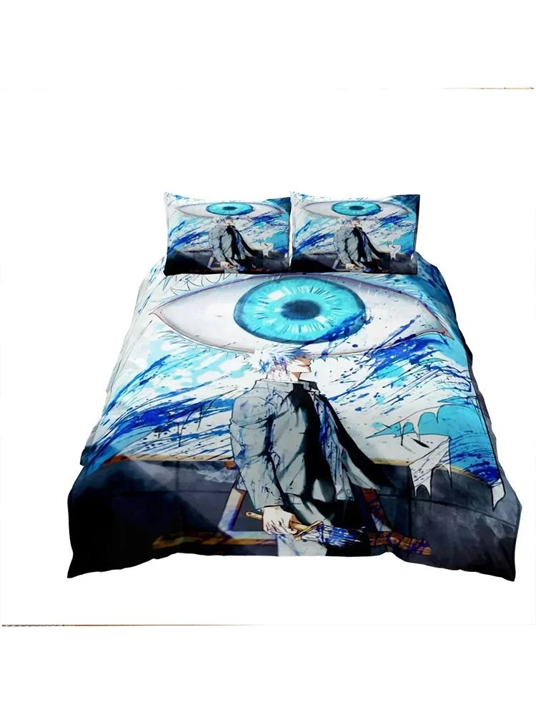 Satoru Gojo Jujutsu Kaisen Bettwäsche-Set King Queen Doppelbett Vollbett Einzelbett Bettwäsche-Set Bettbezug Kissenbezug