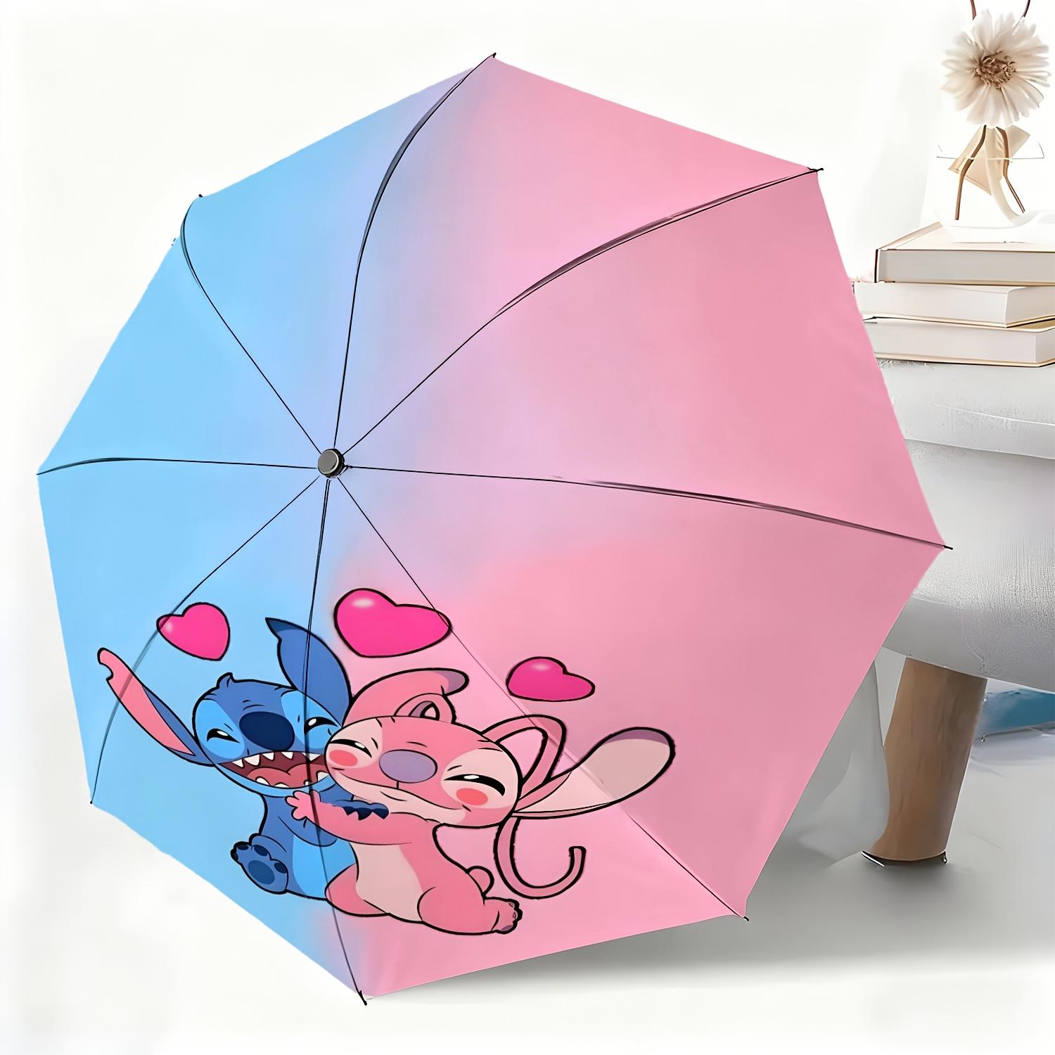 

1pc Disney-Authorized Stitch and Angel Automatic Umbrella | All-Weather, Portable Folding Umbrella, Ideal for Christmas and Bi (as the picture,Iron&8K)
