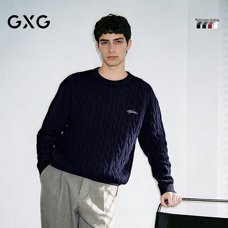 GXG Men s Cable Knit Round Neck Warm Sweater M