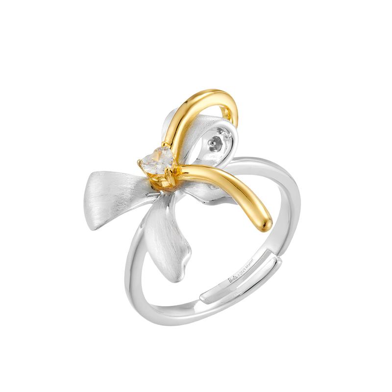 Barbie ring Sweet Dream Bow Open Ring, Romantic, Sparkling and High-end, Sweet, Cool, Daily, Versatile and Exquisite Princess Hand BBR716425 золотой