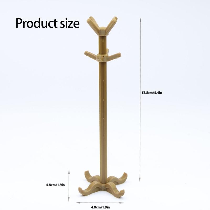 Doll House Furniture Coat Hanger Organizer Stand Plastic Clothes Rack For Realistic Miniature Scene Arrangement Supply
