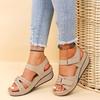 Ladies' Sandals, Adjustable Velcro, Cushioned Insoles and Arch Support, Casual Shoes Suitable for Beach, Shopping, Dating, High-heeled Sandals