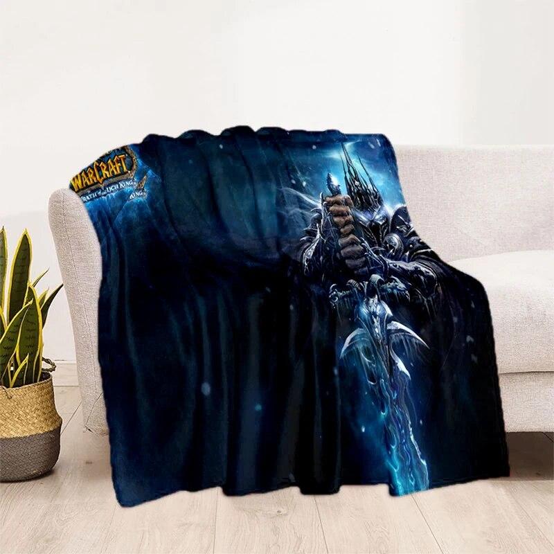 World of Warcraft Pattern Oversized Manta Sofa Bed Cover Soft and Hairy Blanket Plaid Soft Warm Flannel Throw Blankets Fans Gift