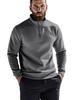 Men's Autumn Winter Casual Zipper Stand Collar Fleece Hoodie Jacket