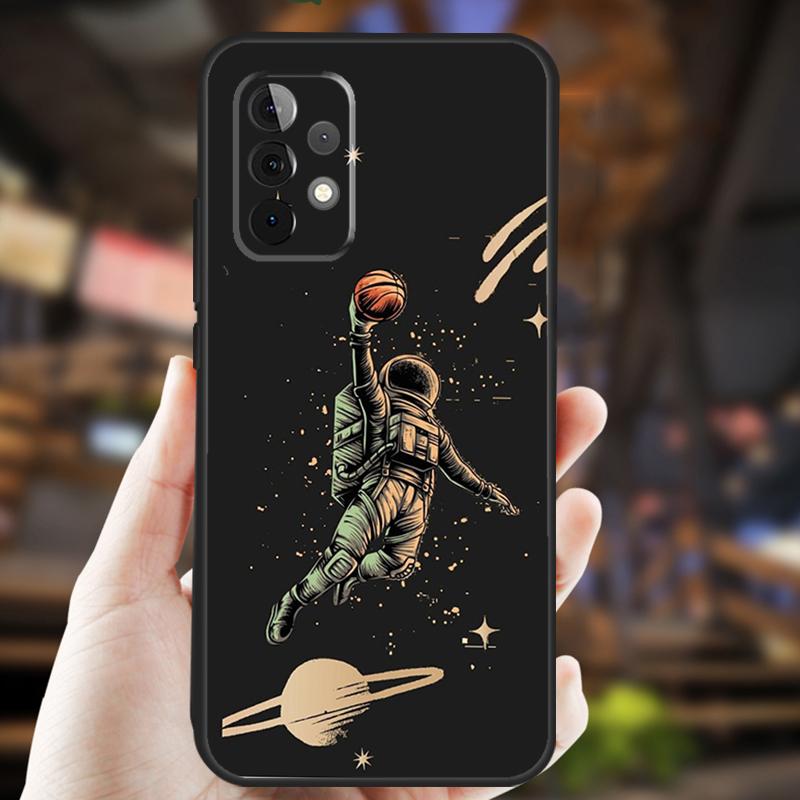 Astronaut Slam Dunk Basketball Case For Samsung Galaxy A05 A06 A22 A53 A33 A26 A16 A56 A36 A32 A52 A54 A34 A14 A55 A15 A35