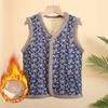 New Autumn and Winter Vest Floral Warm Vest Plus Velvet Thickened Jacket