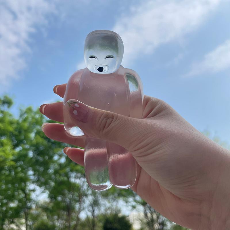 Cute Squishy Transparent Jelly Robot Squeeze Toy Super Soft Slow Rebound Water Sense Cartoon Toy Kawaii Stress-Relieving Gift