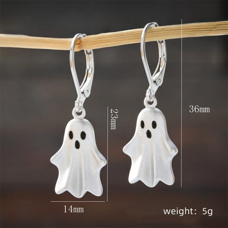 Cute Halloween Ghost Drop Earrings for Women Girls Fashion Little Ghost Hoop Earring Party Festival All Saints' Day Jewelry Gift