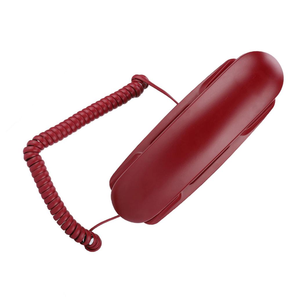 Wall Mount Landline Telephone Extension No Caller ID Home Phone For Hotel Family(Red)