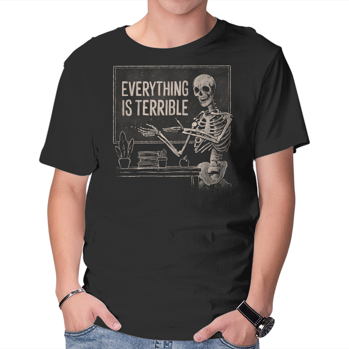 Unisex Crew Neck T-Shirt Everything Is Terrible Graphic Short Sleeve Casual Tee L