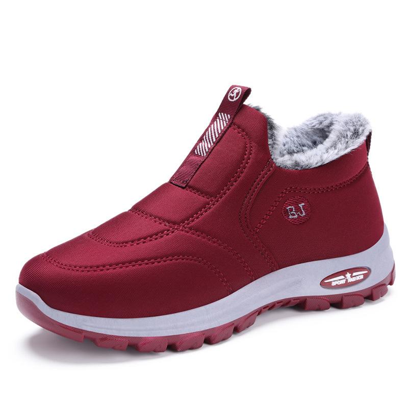 Damen Winter-Schneestiefel mit rutschfestem Kunstfellfutter, Wander-Halbschuhe, bequeme, kurze Stiefeletten, wasserabweisend, warme Workout-Sneaker für Frauen