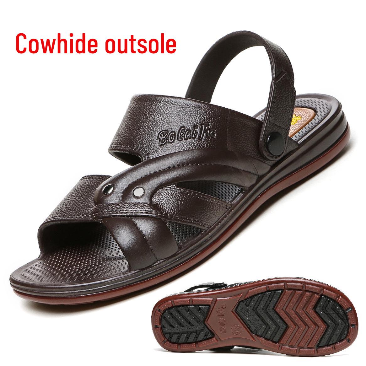 

Мужские водонепроницаемые нескользящие пляжные сандалии на толстой подошве - удобные двойного назначения для лета Size 43