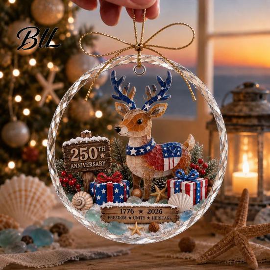 Holiday Party Hanging Ornaments Ocean Themed Christmas Ornaments, Lighthouse/Wreath/Santa Claus/Xmas Tree/Snowman/Deer Festive Decor Supplies