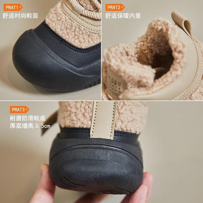 Snow boots women's 2025 new winter women's shoes piled thickened high-top shoes soft sole non-slip warm casual cotton shoes
