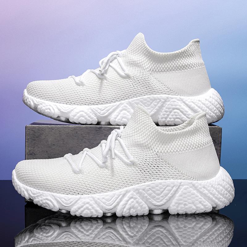 

Fashion New 2025 Men s Running Shoes Breathable Outdoor Walking Women s Lightweight Thick Soled Shoes Also Suitable for Feet Wearing 36 белый