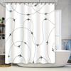 Travel-Themed Shower Curtain Featuring Black Airplanes On A White Background Perfect For Any Bathroom Decor Style!