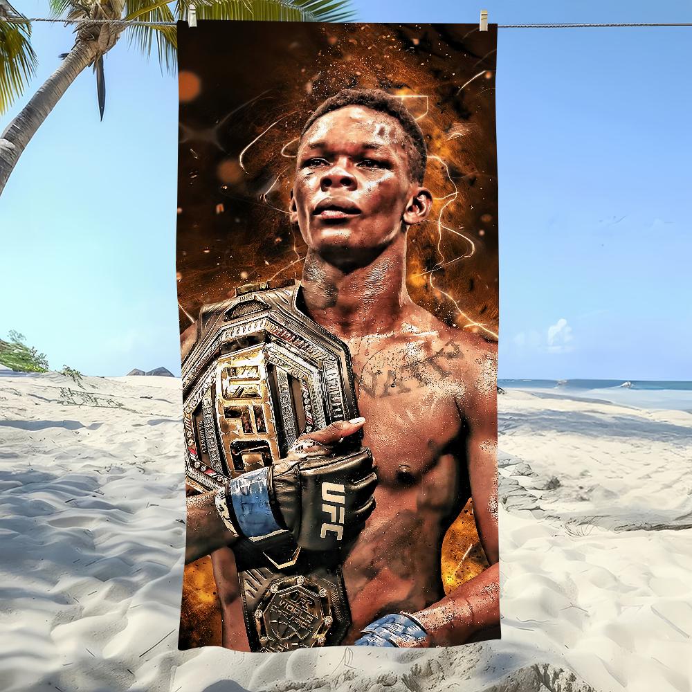 Boxer Israeis A-Adesanya U-UFC Towel Soft Pool Gift For Travel Gym Shower Camping Quick Dry Sports Large Beach Towel