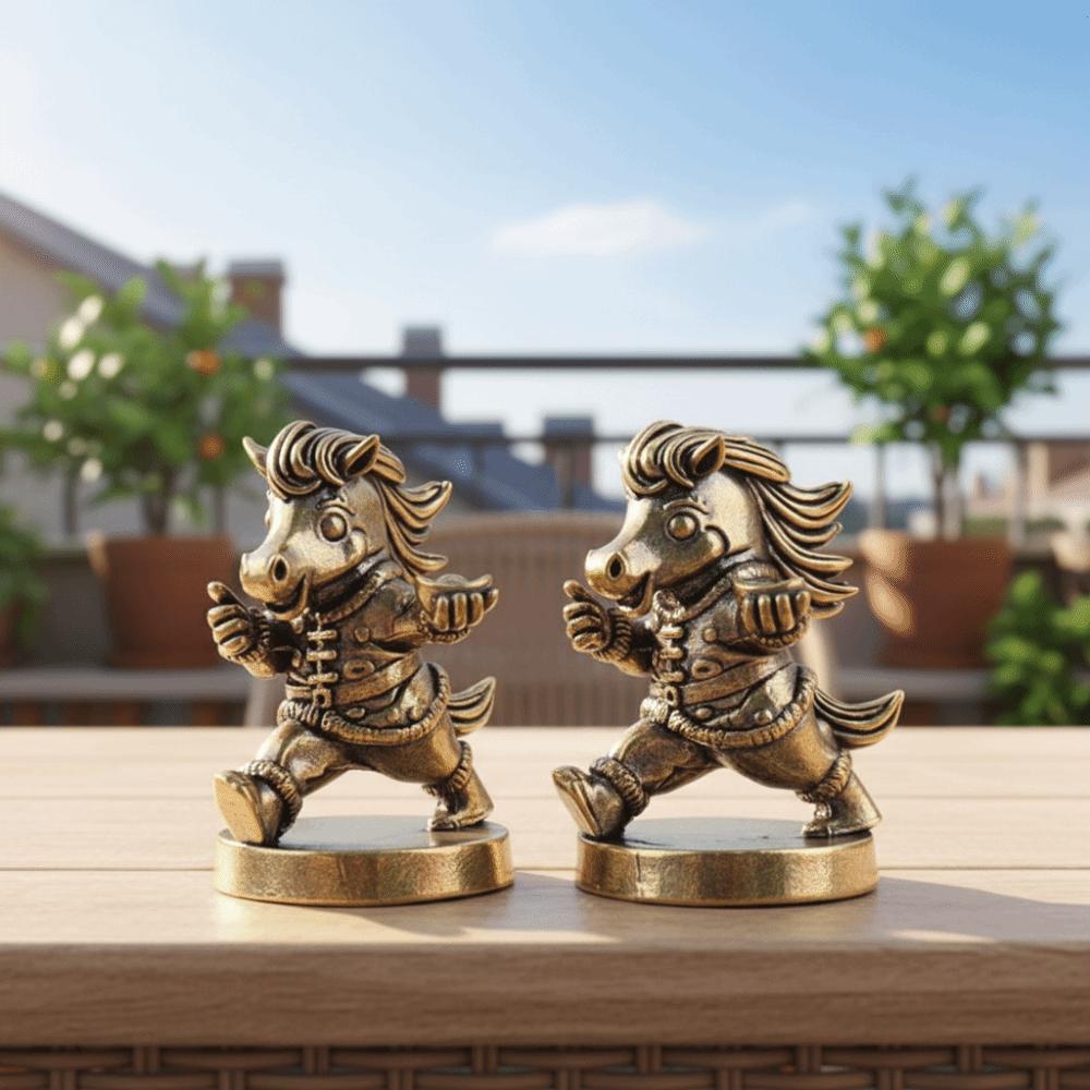 Cartoon Horse Statue Chinese Zodiac Pony Ornament Funny Fortune Zodiac Horse  Living Room