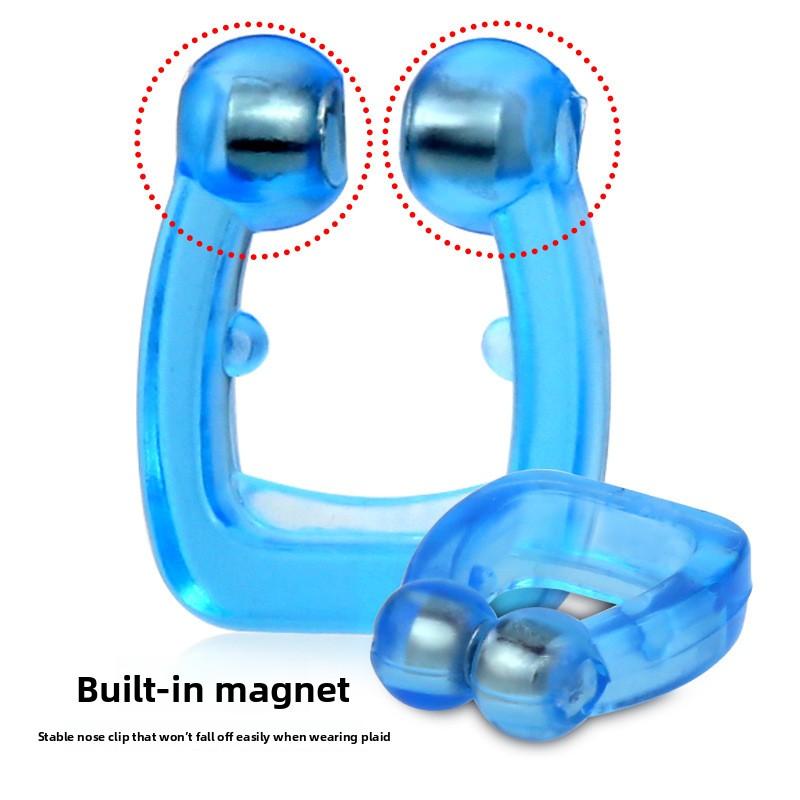 Ny Blå Anti-Snarknings Magnetisk Anti-Snarkningsenhet Unisex Mini Bärbar Lätt att Återfå Mjuk Ventilerande Näsclips