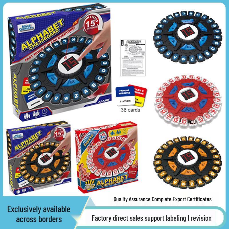 Wild Word Spin: 24-Key Fast-Paced Family Board Game & Puzzle for Kids