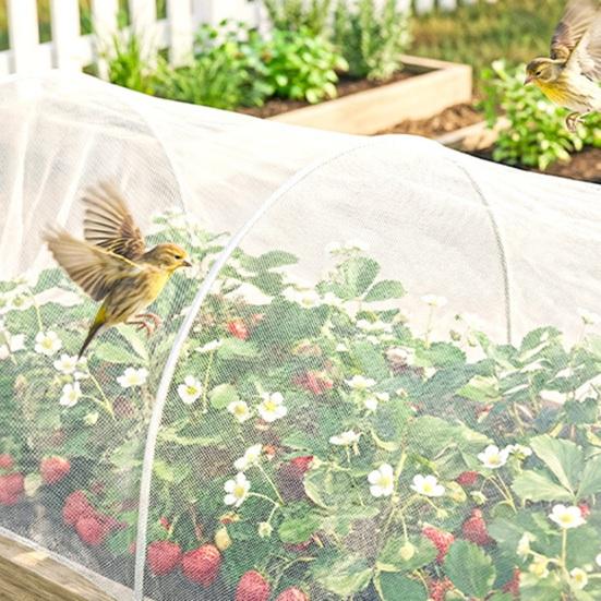 Garden Row Insect Netting Pop Up Garden Bed Tunnel Net with Drawstring Vegetable Rows Netting Insect And Bird Protection for Vegetables Fruits