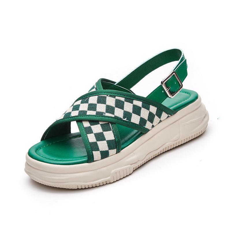 New muffin slippers women's platform sandals women's summer wear beach shoes flat sandals open toes