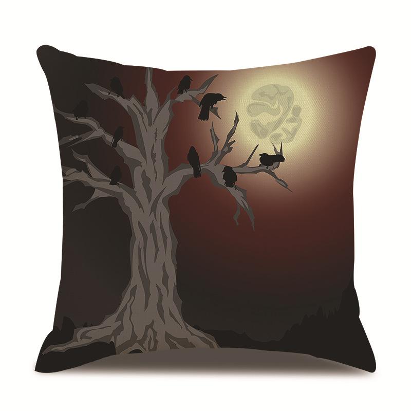 Halloween Linen Pillow Cover Printed Pillow Cover