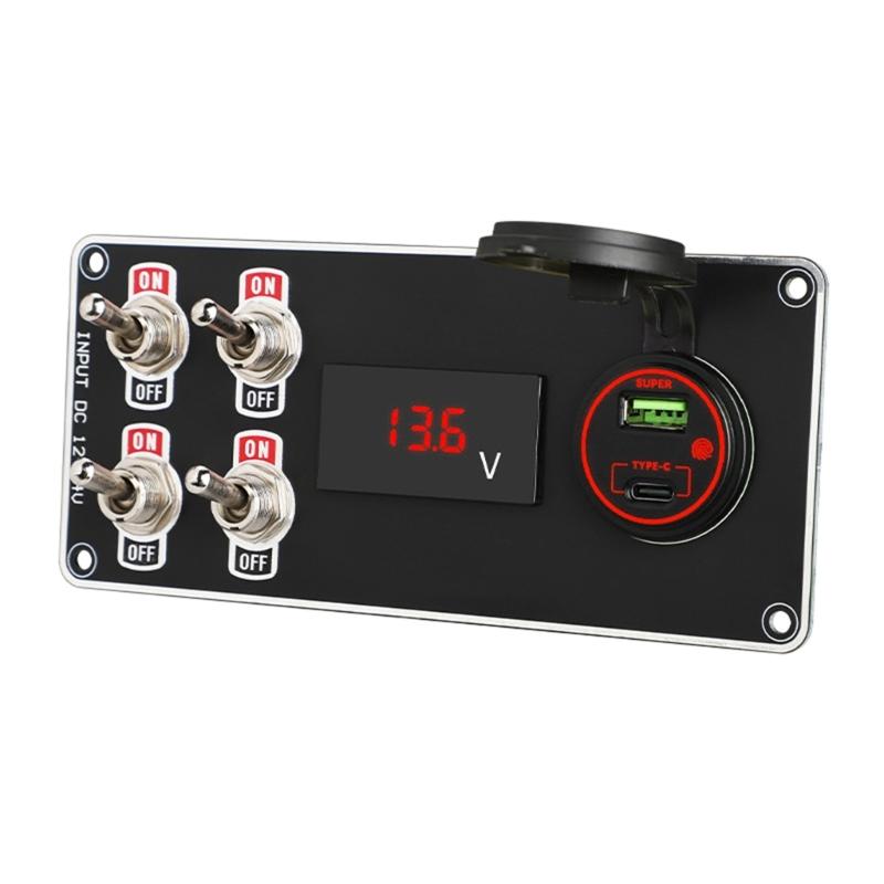 

Quick Charge Waterproof Marine Phone Charging With 4 Metal Toggles For Automotive Boat Modification
