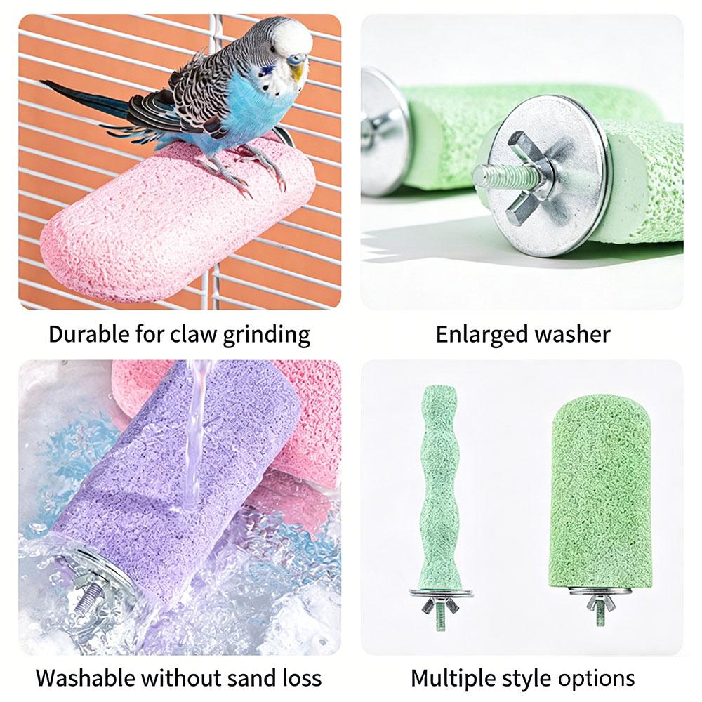 Resin Bird Perch for Claw & Beak Grinding, Anti-Scratch Parrot Standing Stick, Durable Foot Health Trimmer for Budgie Cockatiel Cage Accessories