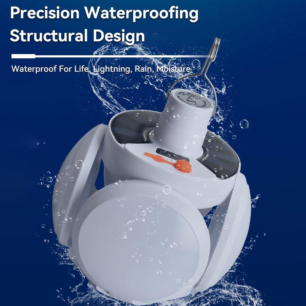 Solar Outdoor Folding Lamp Portable USB Rechargeable LED Bulb Search Lights Camping Torch Emergency Lamp for Power Outages