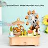 Classical Melodies Musical Rotating Carousels Ferris Wheel Wooden Music Box Ornament Gift For Kids Adults Home Decors