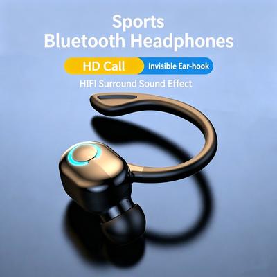 Long Standby Business Sport Ear Hook Earphone Bluetooth 5.3 Handfree Calling Single-Ear Headphone