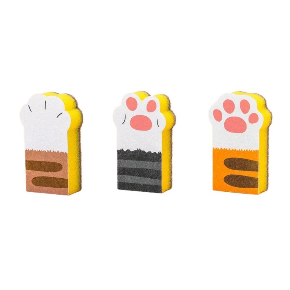 3pcs Thicker Cat Claw Cleaning Sponge Wiping Sponge Sponge Brush Dishwashing Sponge  Cleaning Tool