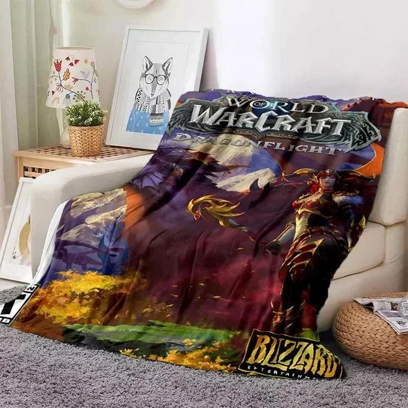 World of Warcraft Art Blanket Flannel Blanket A World of Magic and Limitless Adventure Soft Comfortable Home Travel Blanket