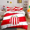 Red and White Striped Shield Bedding Bedding Duvet Cover Set Duvet Cover Pillowcases  (1 * Duvet Cover 2 * Pillowcases, Without Duvet Insert)