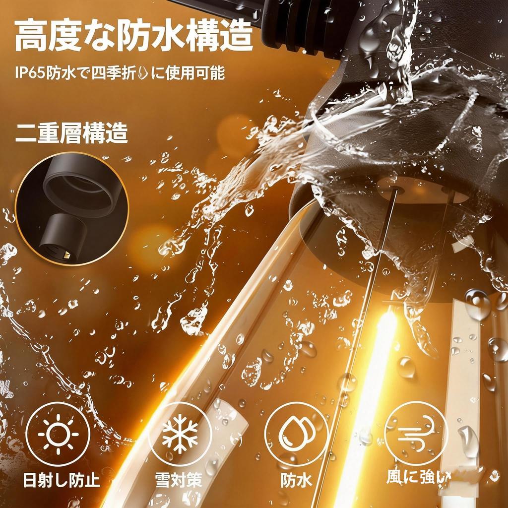 Rainproof LED String 10m 20 LEDs 2 Spare S14 Warm White 24V Low Safe PC Perfect for Garden and Shopping Centers Lights, Long, + Bulbs, (2700K),