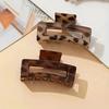 2Pcs Elegant Leopard Print Hair Claw Clips Rectangular Plastic Shark Clips Women's Hair Accessories Hair Clips for Styling
