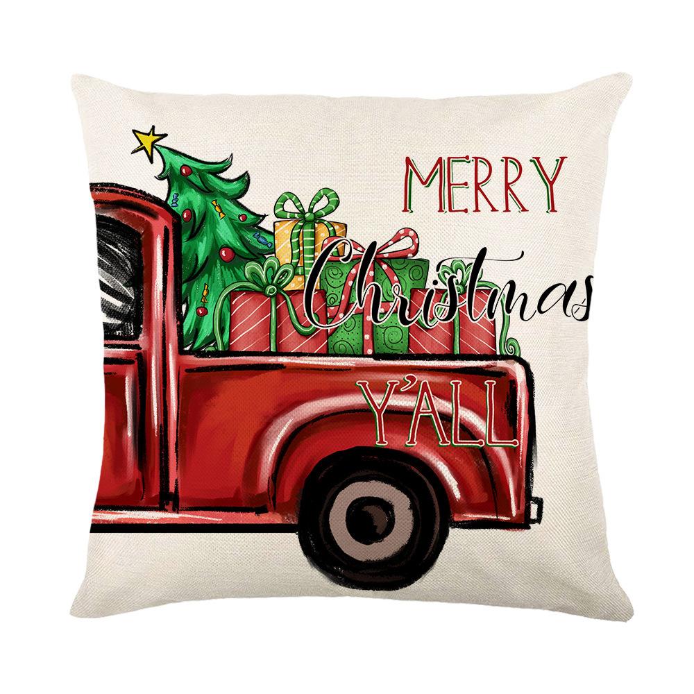New Christmas Pillow Cover Polyester Printed Living Room Home Sofa Cushion Cover Pillow