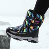 Kids Winter Snow Boots Boys Girls Warm Thick Fleece Lined Rubber Sole High Top Outdoor Play Shoes